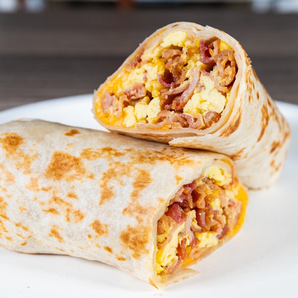 Bacon breakfast burrito